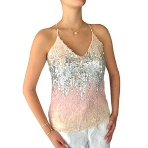 Lavender Sequined Silver Pink Top